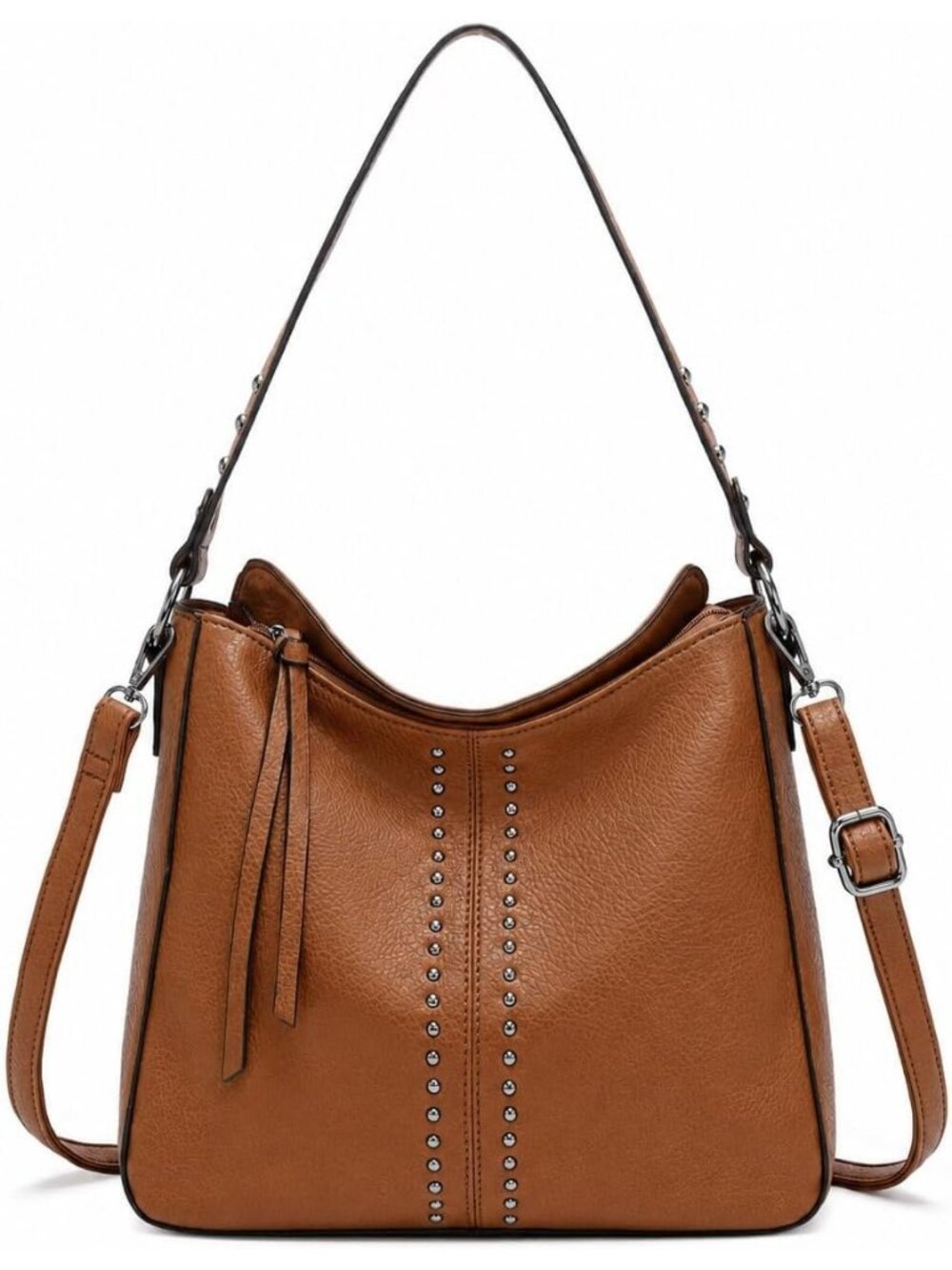 Women's Brown Leather West Hobo Crossbody Leather Purse Ladies Chic Shoulder Bag
